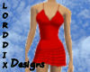 Red Velvet Ruffled Dress