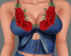 H/Denim Rose Top