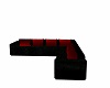 Red&Black L Corner Couch