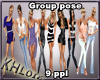 9 pose models group