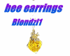 bee earrings , pszczoly