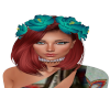 teal flowerd head 