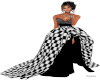 Blk Checkered Eve. Gown