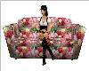 Pink Floral Fabric Couch