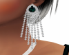 teal and diamond earring