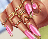 Pink Nails with Rings