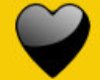 Blk Heart on Yellow Nail