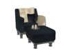 coffee chair navy/gold