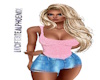 pink top jean shorts