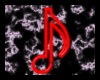 Neon Red Musical Note