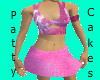 pink mini skirt set