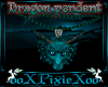 teal dragon pendent