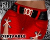 Slit Pants Flare Red RL