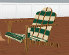 beige/green deck chair