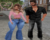 "walking through town"