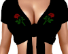 Ⓔ Black Rose Tied Crop