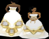 White/gold Wedding Dress