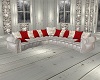 SOFA WHITE AND RED