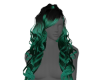black/green ombre curly