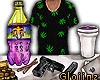 Black Weed Leaf T-Shirt