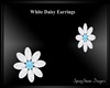 White Daisy Earrings