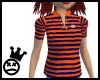 Orange Blue Striped Polo