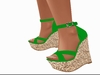 ZAPATOS DE CUÑA VERDES