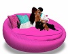 pink n Teal Kiss Couch