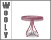 Round table pink velvet