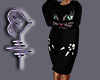 Knitted Kitten Dress Blk