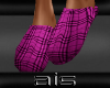 ::Pink Plaid Slippers::