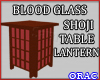 Red Glass Lamp Table