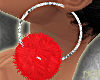 eXmas red pom earrings