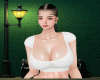 White Deep Cut Shirt