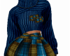blue plaid sweater