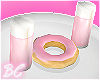 ♥Pink milk+donut tray