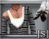 [S] Grey Striped Sweater