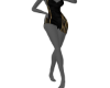*Black/Gold Satin Dress