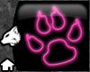 Neon Paw Sign Pink