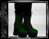 Green & Blk Buckle Boots
