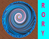 Blue Spiral Round Rug