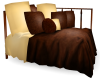 Cream and Brown Bed