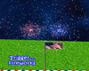 Flag and Fireworks