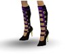 Boots Black Mauve Straps