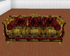 cato sofa gold and red
