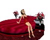 Red Silk Pose Bed
