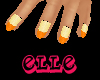 ~Elle~ Orange Tip Nails
