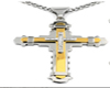 Cross gold steel chain