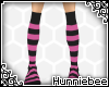 [H] Long PinkBlack Socks