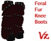 Feral Fur Knee Boot Red
